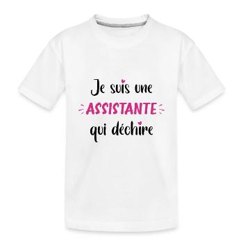 Je suis une assistante qui déchire - T-shirt bio Premium Enfant - blanc - Devant