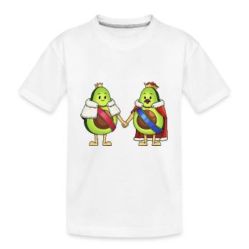 Avocado King&Queen - Kinder Premium Bio T-Shirt - Weiß - Vorne