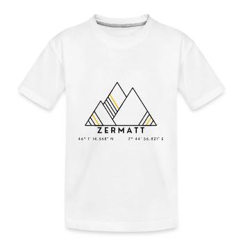 Minimalistisches Zermatt-Logo - Kinder Premium Bio T-Shirt - Weiß - Vorne