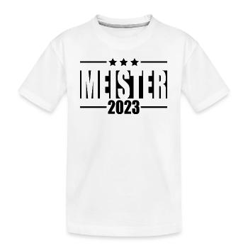 Meister 2023 Aufstiegstrikot Aufstieg 23 - Kinder Premium Bio T-Shirt - Weiß - Vorne