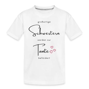 großartige Schwestern werden zur Tante befördert - Kinder Premium Bio T-Shirt - Weiß - Vorne