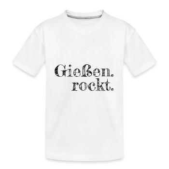 Gießen rockt - Textdesign mit Stadtnamen - Kinder Premium Bio T-Shirt - Weiß - Vorne