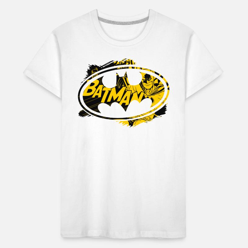 Batman Logo Yellow Black Pattern Kids' Premium Organic T-Shirt