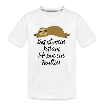 Faultier Kostüm - Kinder Premium Bio T-Shirt - Weiß - Vorne