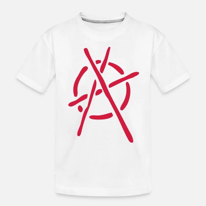 anarchy logo stencil - T-shirt bio Premium Enfant - blanc
