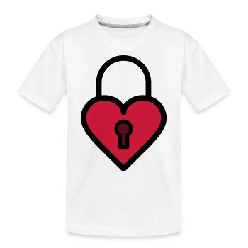 Padlock, love lock - Kids' Premium Organic T-Shirt - white - Front