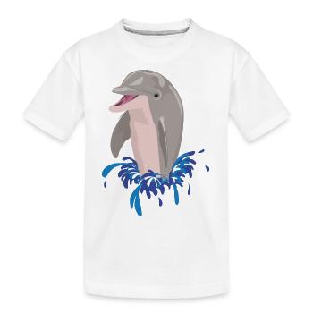 Delphin Meer Strand Spritzer - Kinder Premium Bio T-Shirt - Weiß - Vorne