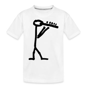 Musikant mit Querflöte - Kinder Premium Bio T-Shirt - Weiß - Vorne