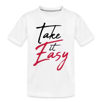 cool cool take it easy logo design text chill - Kids' Premium Organic T-Shirt - white - Front
