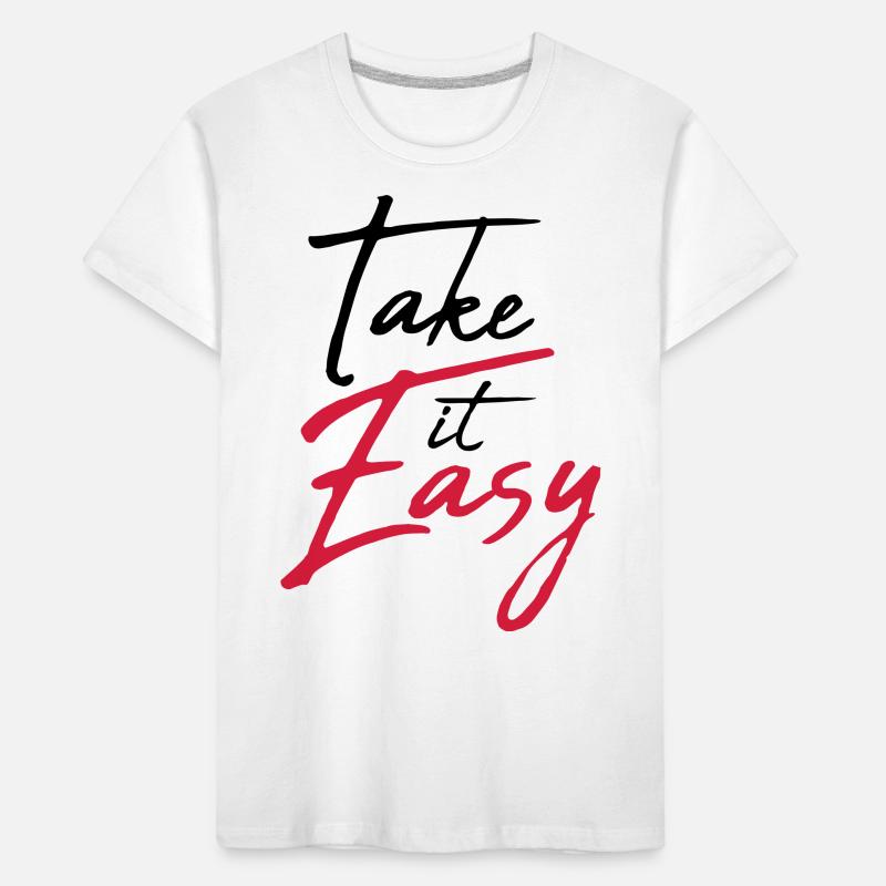ruhig cool take it easy logo design text chill ein Kinder Premium Bio T-Shirt