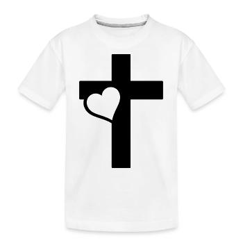 Herzkreuz - Kinder Premium Bio T-Shirt - Weiß - Vorne