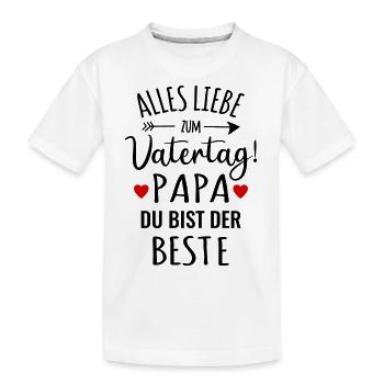 Vatertag bester Papa Vater gratulieren Glückwunsch - Kinder Premium Bio T-Shirt - Weiß - Vorne
