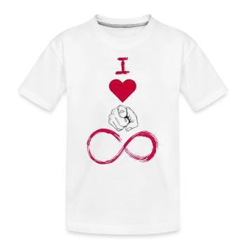Je t’aime infini avec le doigt - T-shirt bio Premium Enfant - blanc - Devant