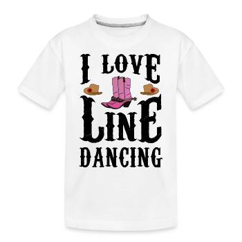 J’adore la danse en ligne, la musique country - T-shirt bio Premium Enfant - blanc - Devant