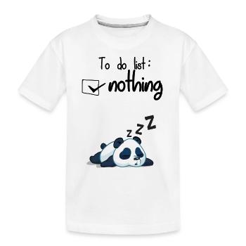 The list of things to do: nothing. Sleeping panda - Kids' Premium Organic T-Shirt - white - Front