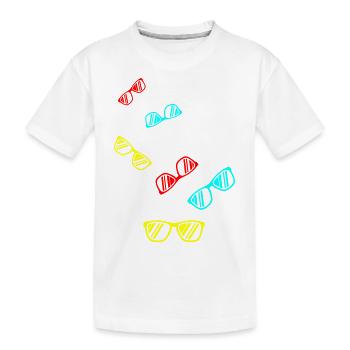 Sunglasses Icon - Kids' Premium Organic T-Shirt - white - Front