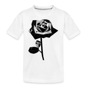 Polygone schwarze Rose - Kinder Premium Bio T-Shirt - Weiß - Vorne