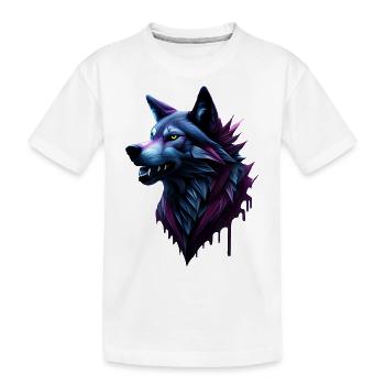 Wolf - Kinder Premium Bio T-Shirt - Weiß - Vorne