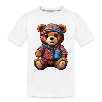Ours en peluche / Peluche / Animal en peluche / Idée cadeau - T-shirt bio Premium Enfant - blanc - Devant
