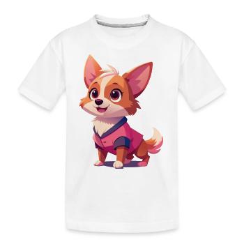 Petit chien mignon - T-shirt bio Premium Enfant - blanc - Devant