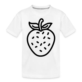 Erdbeere - Kinder Premium Bio T-Shirt - Weiß - Vorne