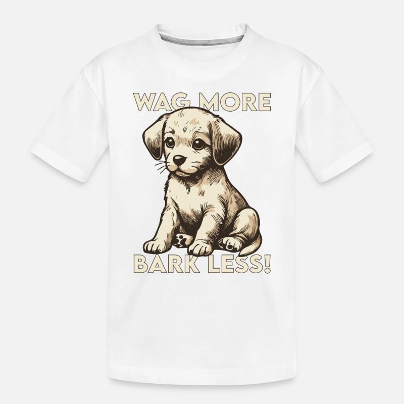 Wag more, bark less! - Kinder Premium Bio T-Shirt - Weiß