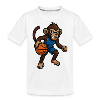 Monkey Basketball - Kids' Premium Organic T-Shirt - white - Front