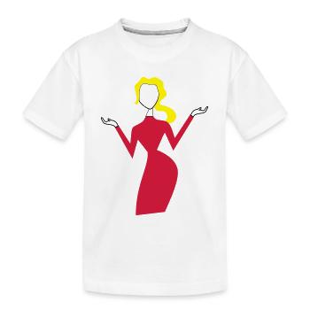 frau - Kinder Premium Bio T-Shirt - Weiß - Vorne