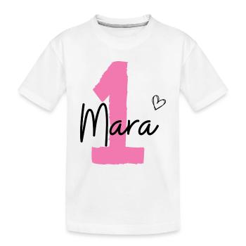 Mara eins - Kinder Premium Bio T-Shirt - Weiß - Vorne