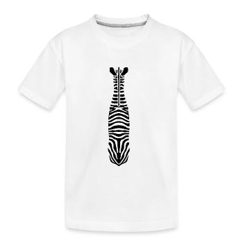 Zebra with Unique Stripes - Kids' Premium Organic T-Shirt - white - Front