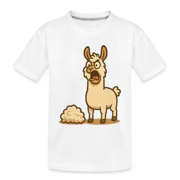 Humorvolle Lama Illustration  - Kinder Premium Bio T-Shirt - Weiß - Vorne