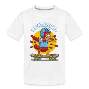 Dessin animé Skatebird - T-shirt bio Premium Enfant - blanc - Devant