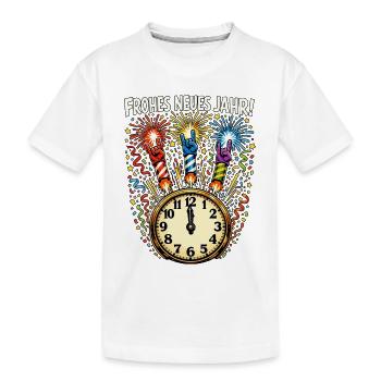 Frohes Neues Jahr Rock N Roll Geschenk 2025 - Kinder Premium Bio T-Shirt - Weiß - Vorne