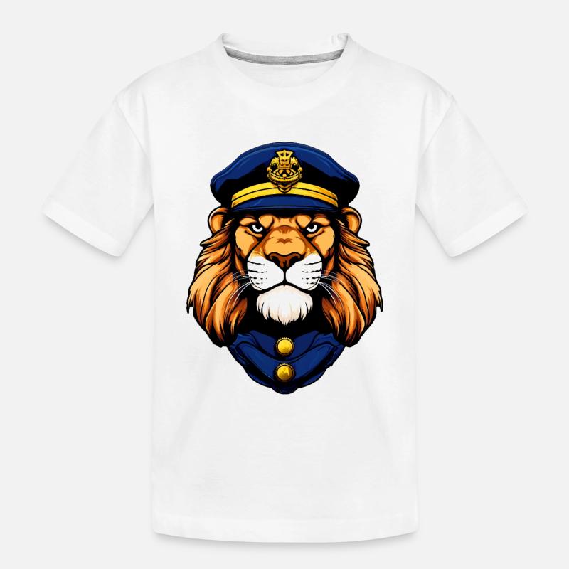 Polizei Löwe - Kinder Premium Bio T-Shirt - Weiß