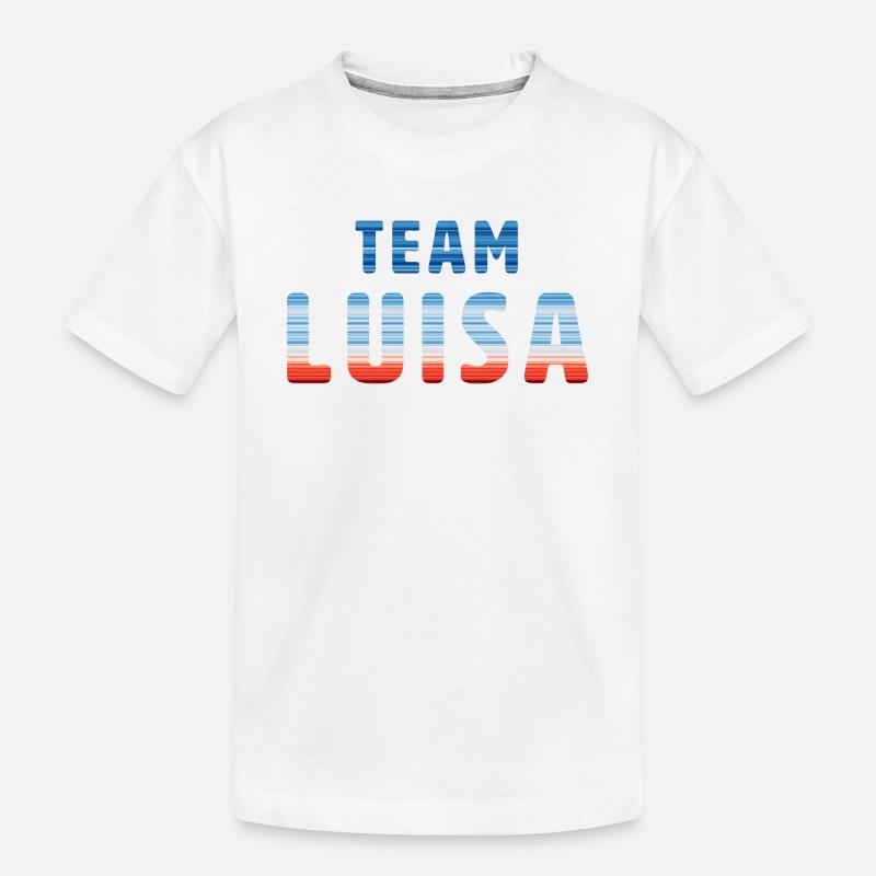 Team Luisa | Warming Stripes - Kinder Premium Bio T-Shirt - Weiß