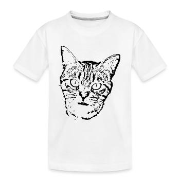 chat noir chat chaton doux cadeau de Noël - T-shirt bio Premium Enfant - blanc - Devant