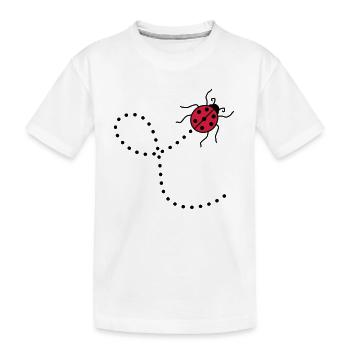 linie gestrichelt pfad weg marienkaefer klein sues - Kinder Premium Bio T-Shirt - Weiß - Vorne