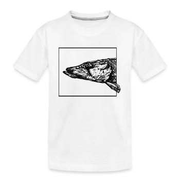 Der Hecht - Kinder Premium Bio T-Shirt - Weiß - Vorne