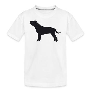 Staffordshire Bullterrier Silhouette - Kinder Premium Bio T-Shirt - Weiß - Vorne