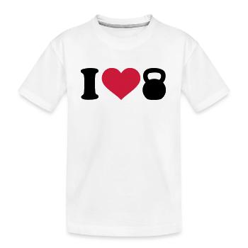 Kettlebell - Kinder Premium Bio T-Shirt - Weiß - Vorne
