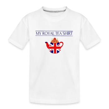 Britischer König Krönung Charles England Flagge - Kinder Premium Bio T-Shirt - Weiß - Vorne