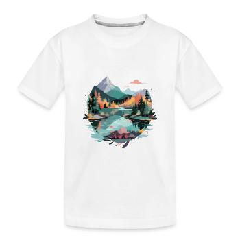 Ruhige Landschaft Ruhig Beschauliche Natur Im Freien - Kinder Premium Bio T-Shirt - Weiß - Vorne