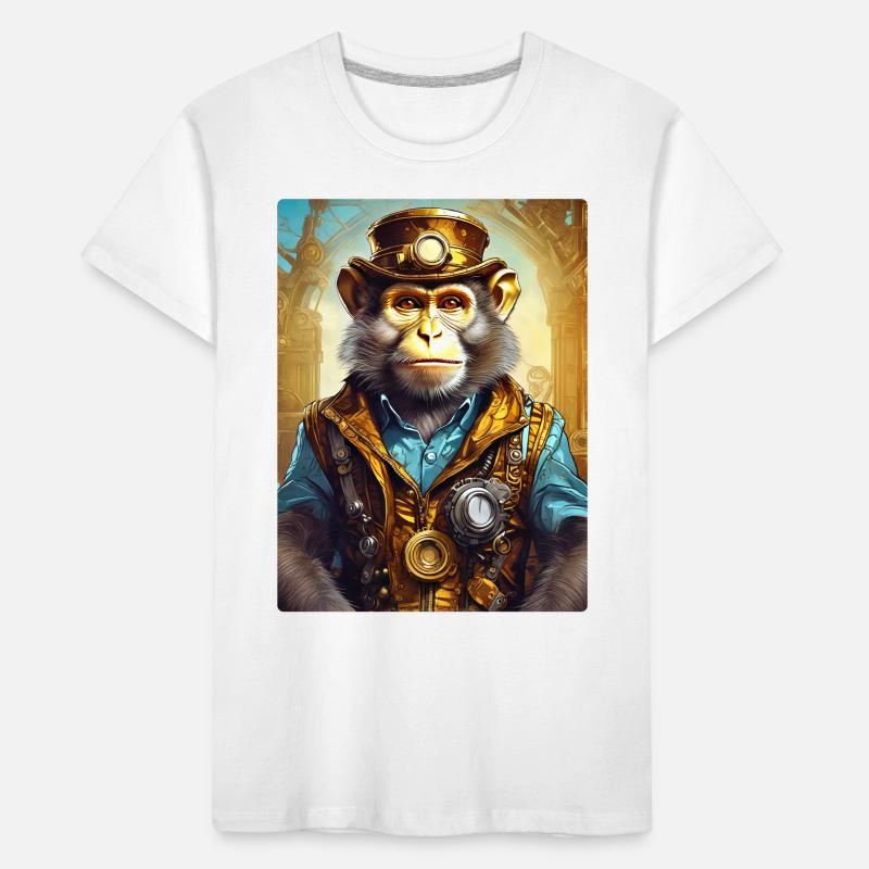 Steampunk Monkey 1.5 Kinder Premium Bio T-Shirt
