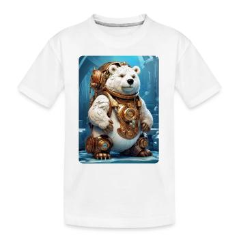 Steampunk Eisbear 1.3 - Kinder Premium Bio T-Shirt - Weiß - Vorne