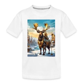 Steampunk Winter Wonderland Moose 1.9 - Kids' Premium Organic T-Shirt - white - Front