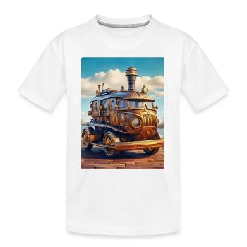 Steampunk Automobile 1.1 - Kinder Premium Bio T-Shirt - Weiß - Vorne
