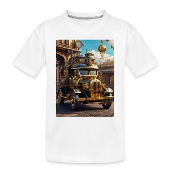 Steampunk Automobile 1.8 - Kinder Premium Bio T-Shirt - Weiß - Vorne