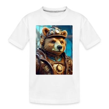 Steampunk Bear 1.17 - Kids' Premium Organic T-Shirt - white - Front