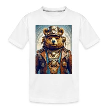 Steampunk Bear 1.8 - Kids' Premium Organic T-Shirt - white - Front
