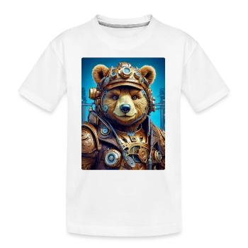 Steampunk Bear 1.1 - Kids' Premium Organic T-Shirt - white - Front